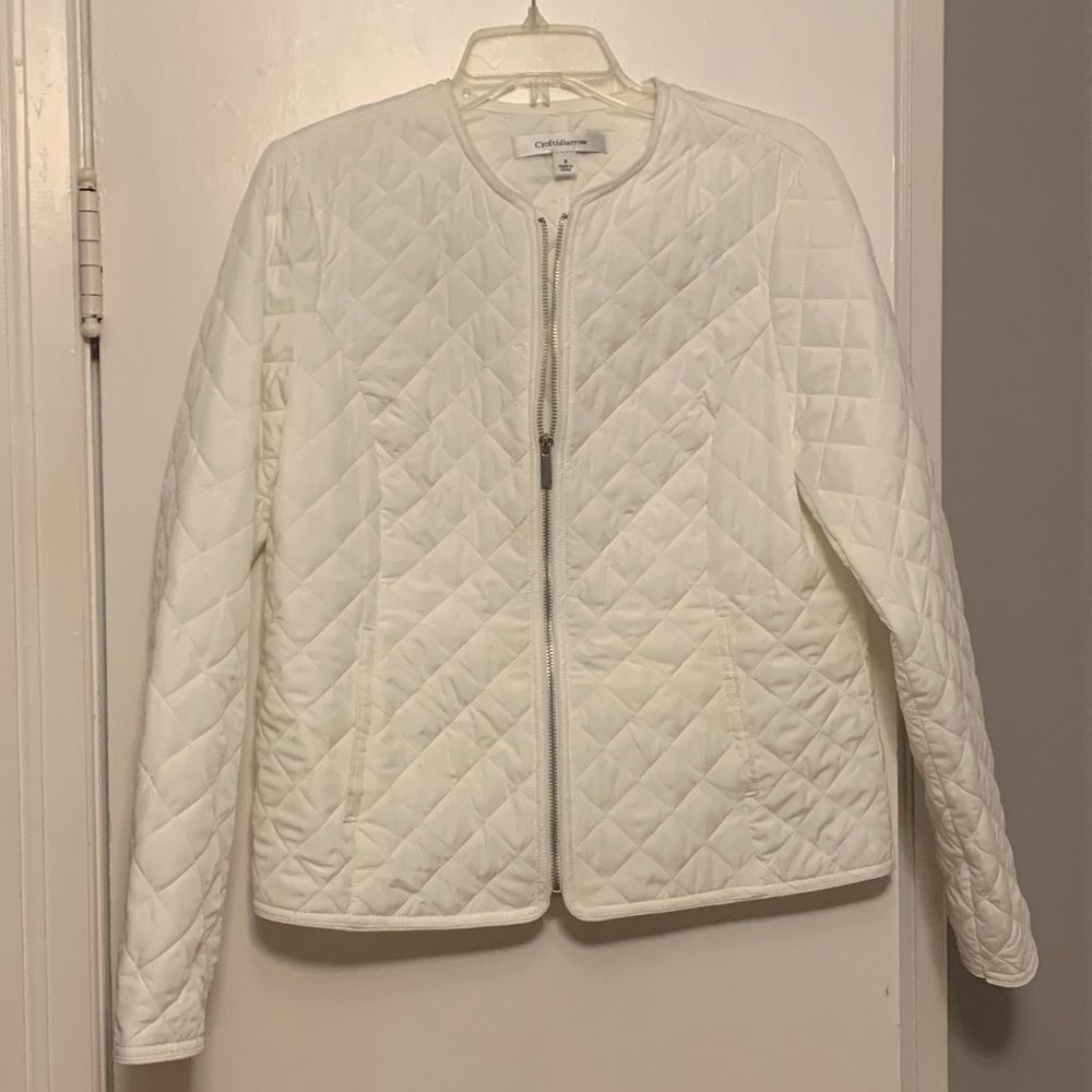 EC-Croft & Barrow Women’s White Quilted Coat. Size Small.